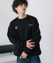 UMBRO 別注コラボオーバーサイズ裏起毛ロゴ刺繍ドロストスウェット 14941