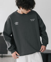 UMBRO 別注コラボオーバーサイズ裏起毛ロゴ刺繍ドロストスウェット 14941