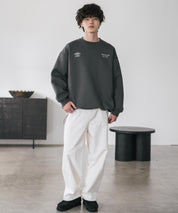 UMBRO 別注コラボオーバーサイズ裏起毛ロゴ刺繍ドロストスウェット 14941