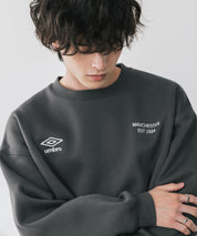 UMBRO 別注コラボオーバーサイズ裏起毛ロゴ刺繍ドロストスウェット 14941