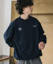 UMBRO 別注コラボオーバーサイズ裏起毛ロゴ刺繍ドロストスウェット 14941