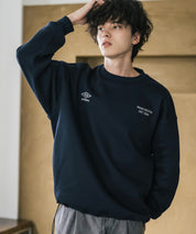 UMBRO 別注コラボオーバーサイズ裏起毛ロゴ刺繍ドロストスウェット 14941