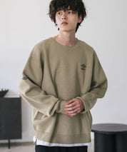 UMBRO アンブロ 別注コラボ オーバーサイズワンポイントロゴ刺繍クルーネックアクリルニットセーター 14945