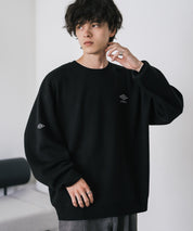 UMBRO アンブロ 別注コラボ オーバーサイズワンポイントロゴ刺繍クルーネックアクリルニットセーター 14945