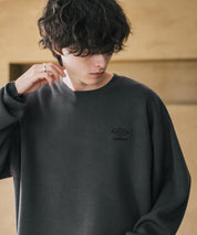 UMBRO アンブロ 別注コラボ オーバーサイズワンポイントロゴ刺繍クルーネックアクリルニットセーター 14945