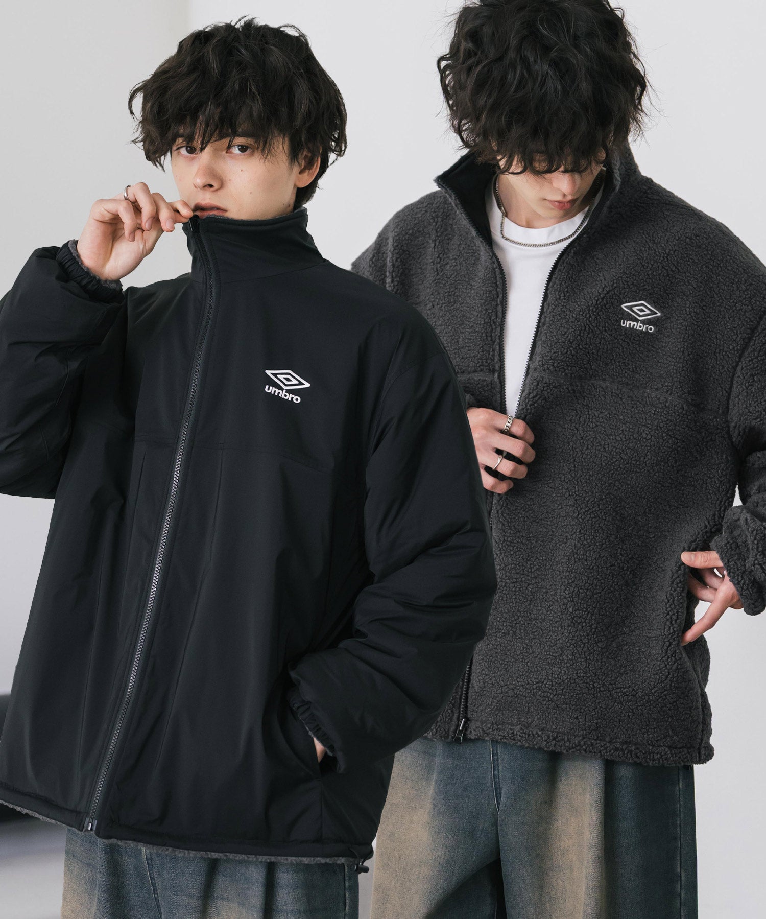 UMBRO アンブロ 別注コラボ 2wayリバーシブルワンポイントロゴ刺繍トラックボアジャケット 14947