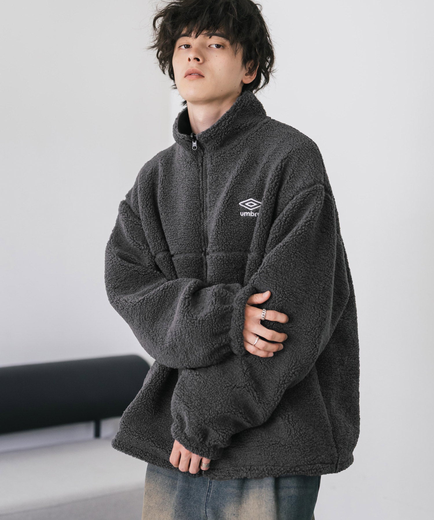 UMBRO アンブロ 別注コラボ 2wayリバーシブルワンポイントロゴ刺繍トラックボアジャケット 14947