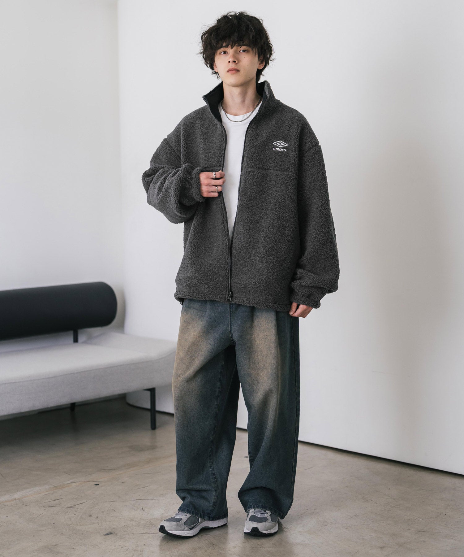 UMBRO アンブロ 別注コラボ 2wayリバーシブルワンポイントロゴ刺繍トラックボアジャケット 14947