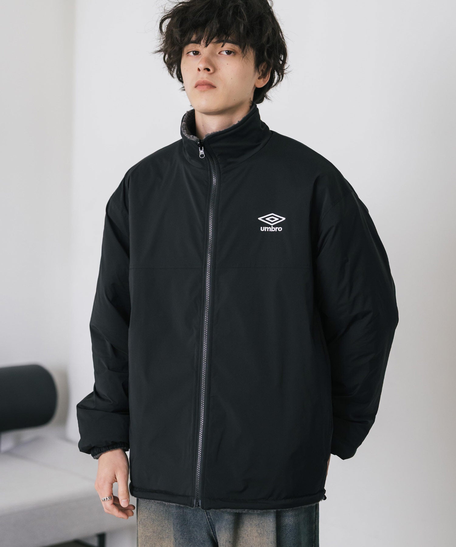 UMBRO アンブロ 別注コラボ 2wayリバーシブルワンポイントロゴ刺繍トラックボアジャケット 14947