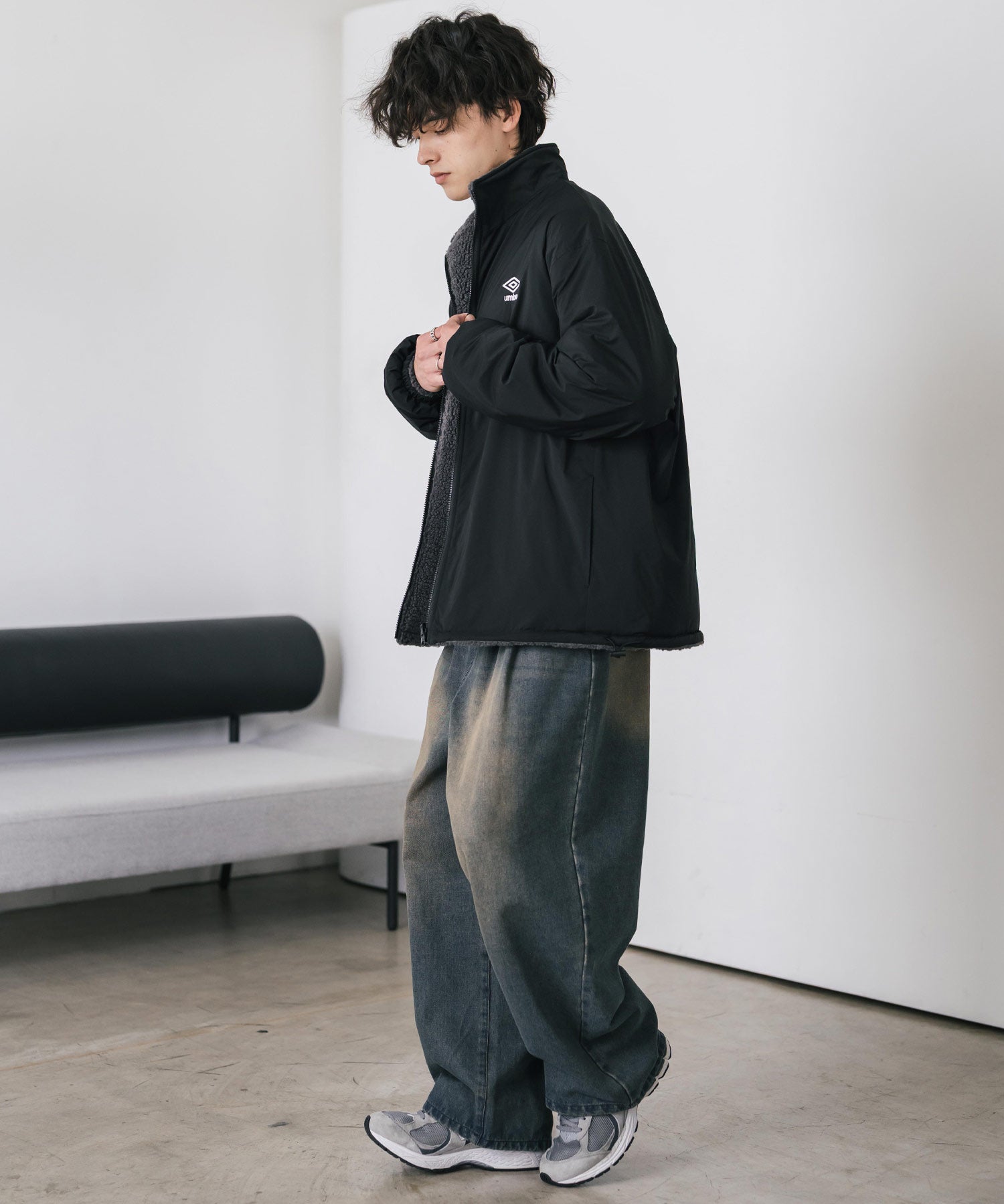 UMBRO アンブロ 別注コラボ 2wayリバーシブルワンポイントロゴ刺繍トラックボアジャケット 14947