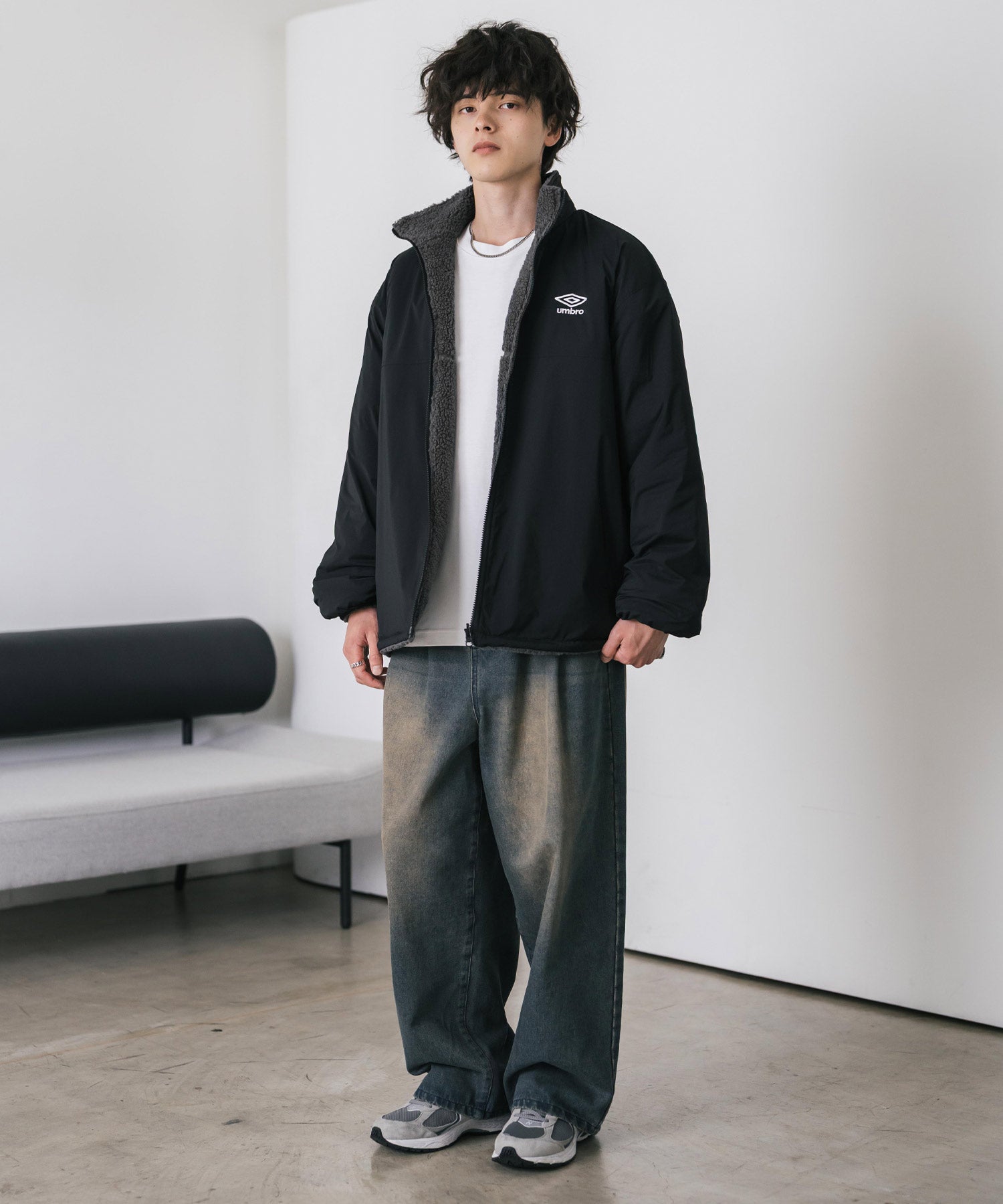 UMBRO アンブロ 別注コラボ 2wayリバーシブルワンポイントロゴ刺繍トラックボアジャケット 14947