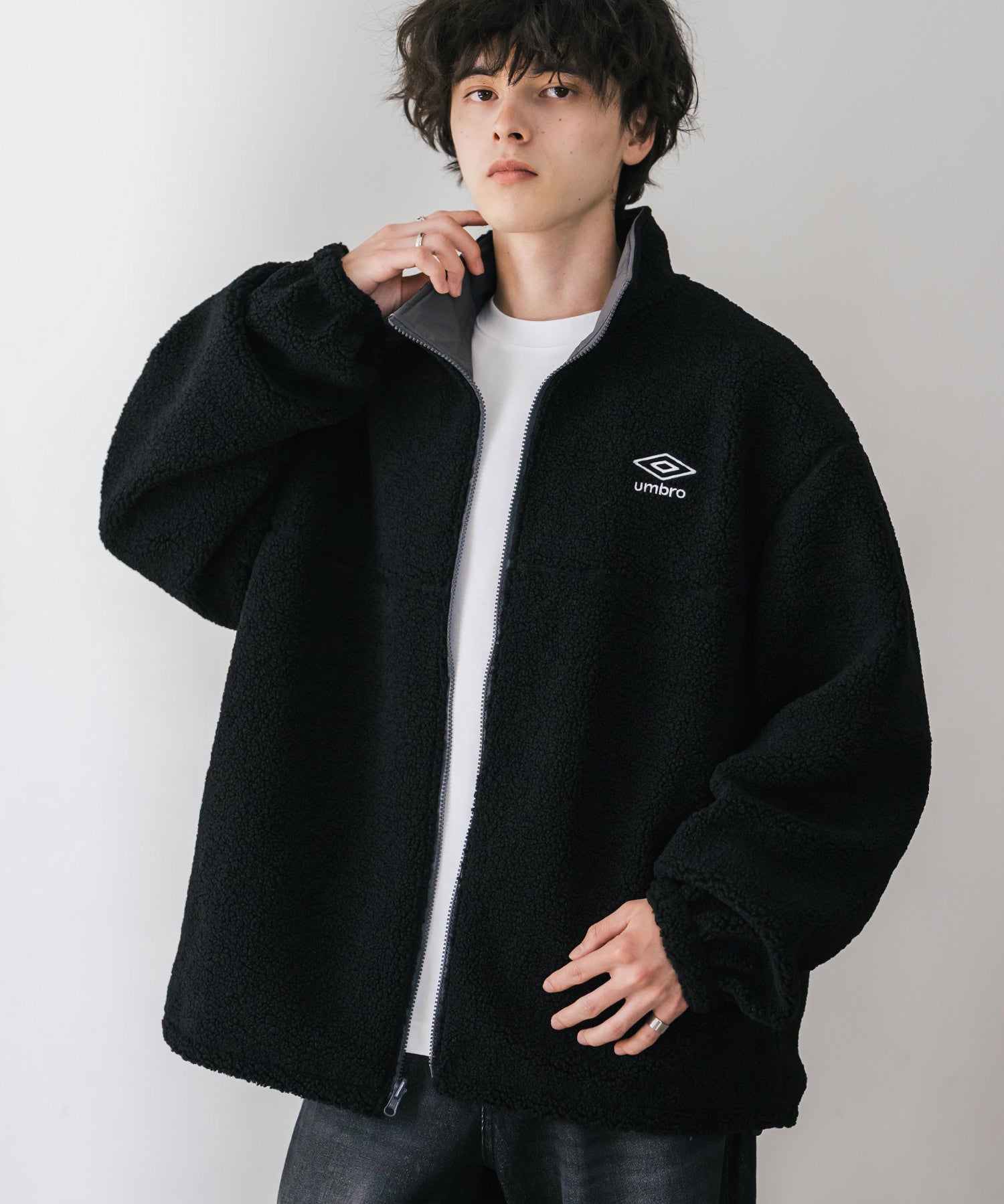 UMBRO アンブロ 別注コラボ 2wayリバーシブルワンポイントロゴ刺繍トラックボアジャケット 14947
