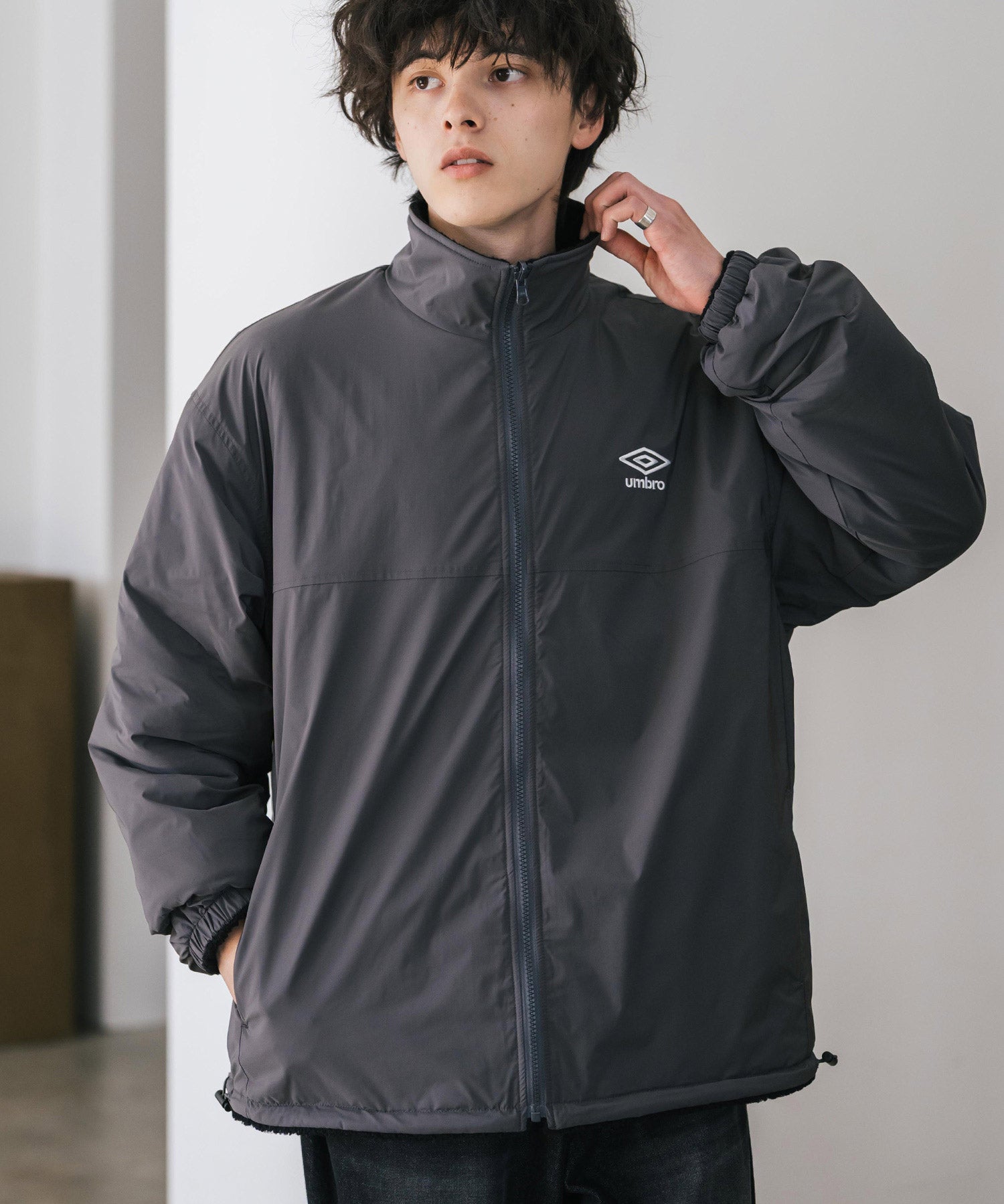 UMBRO アンブロ 別注コラボ 2wayリバーシブルワンポイントロゴ刺繍トラックボアジャケット 14947