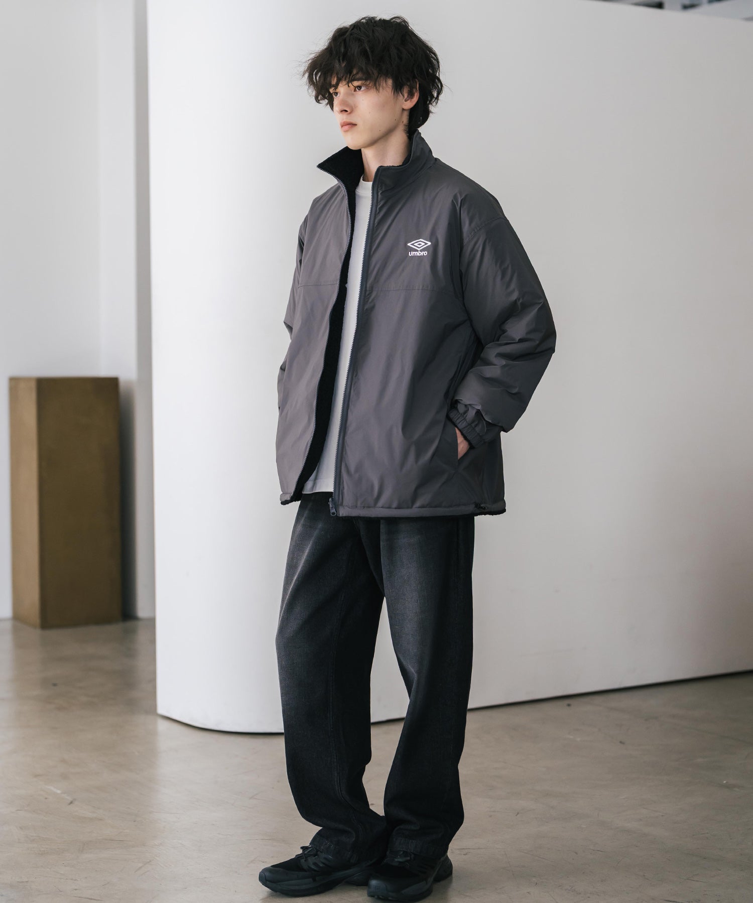 UMBRO アンブロ 別注コラボ 2wayリバーシブルワンポイントロゴ刺繍トラックボアジャケット 14947