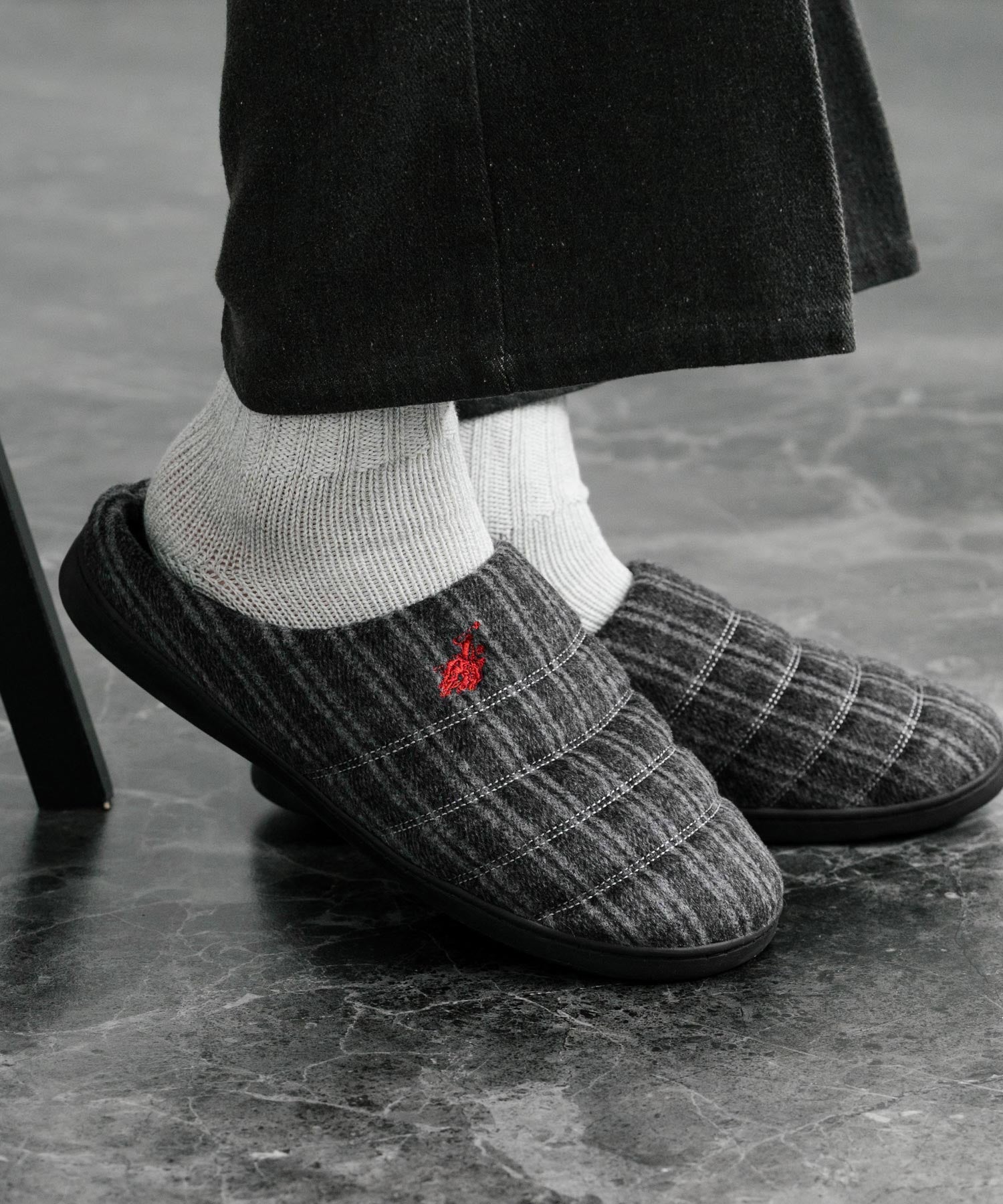 U.S. POLO ASSN. ユーエスポロアッスン ワンポイントロゴ無地/チェック/ストライプモックシューズ 14948