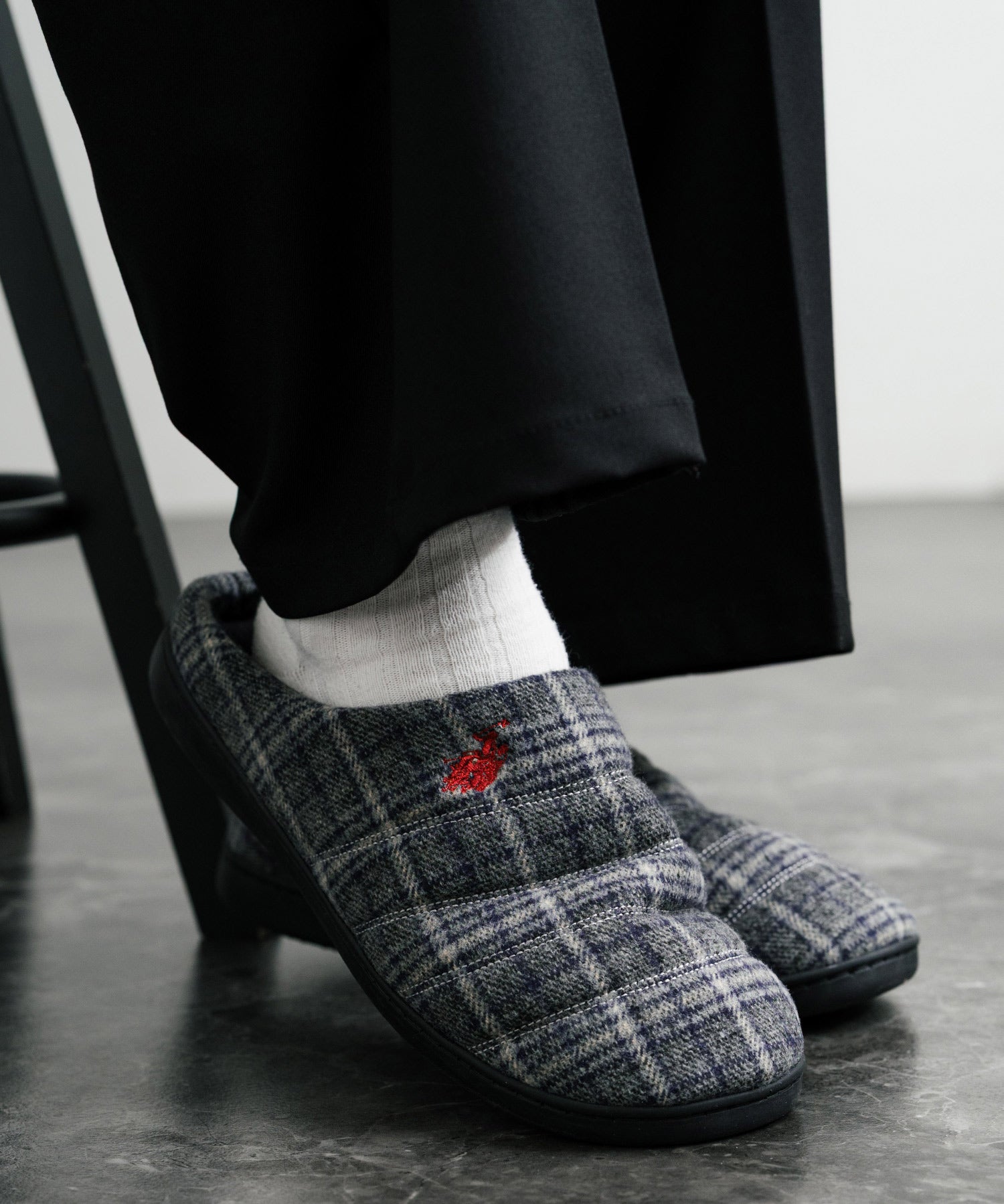 U.S. POLO ASSN. ユーエスポロアッスン ワンポイントロゴ無地/チェック/ストライプモックシューズ 14948
