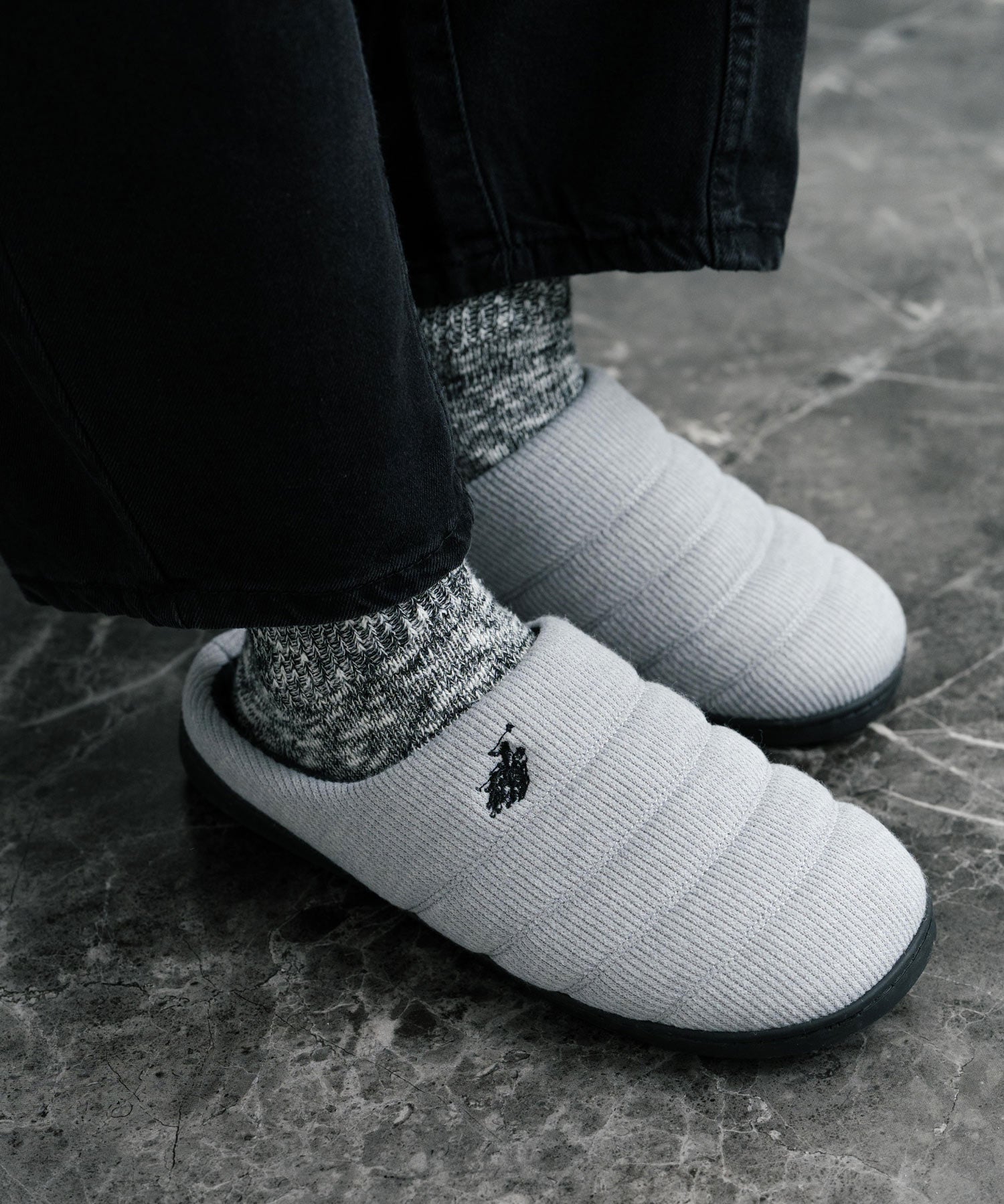 U.S. POLO ASSN. ユーエスポロアッスン ワンポイントロゴ無地/チェック/ストライプモックシューズ 14948