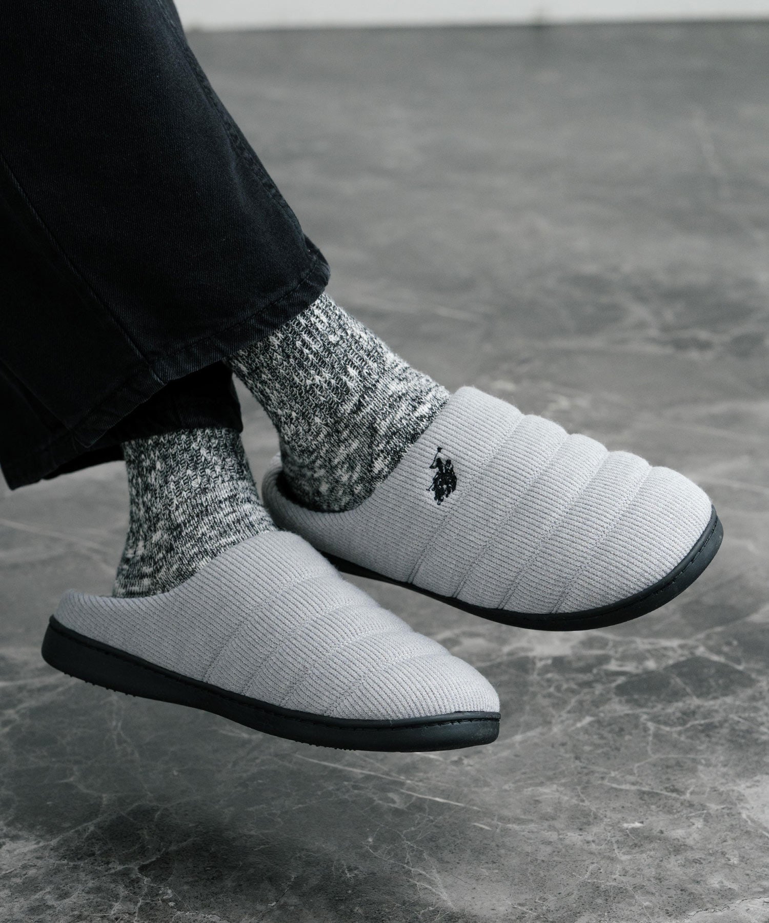 U.S. POLO ASSN. ユーエスポロアッスン ワンポイントロゴ無地/チェック/ストライプモックシューズ 14948