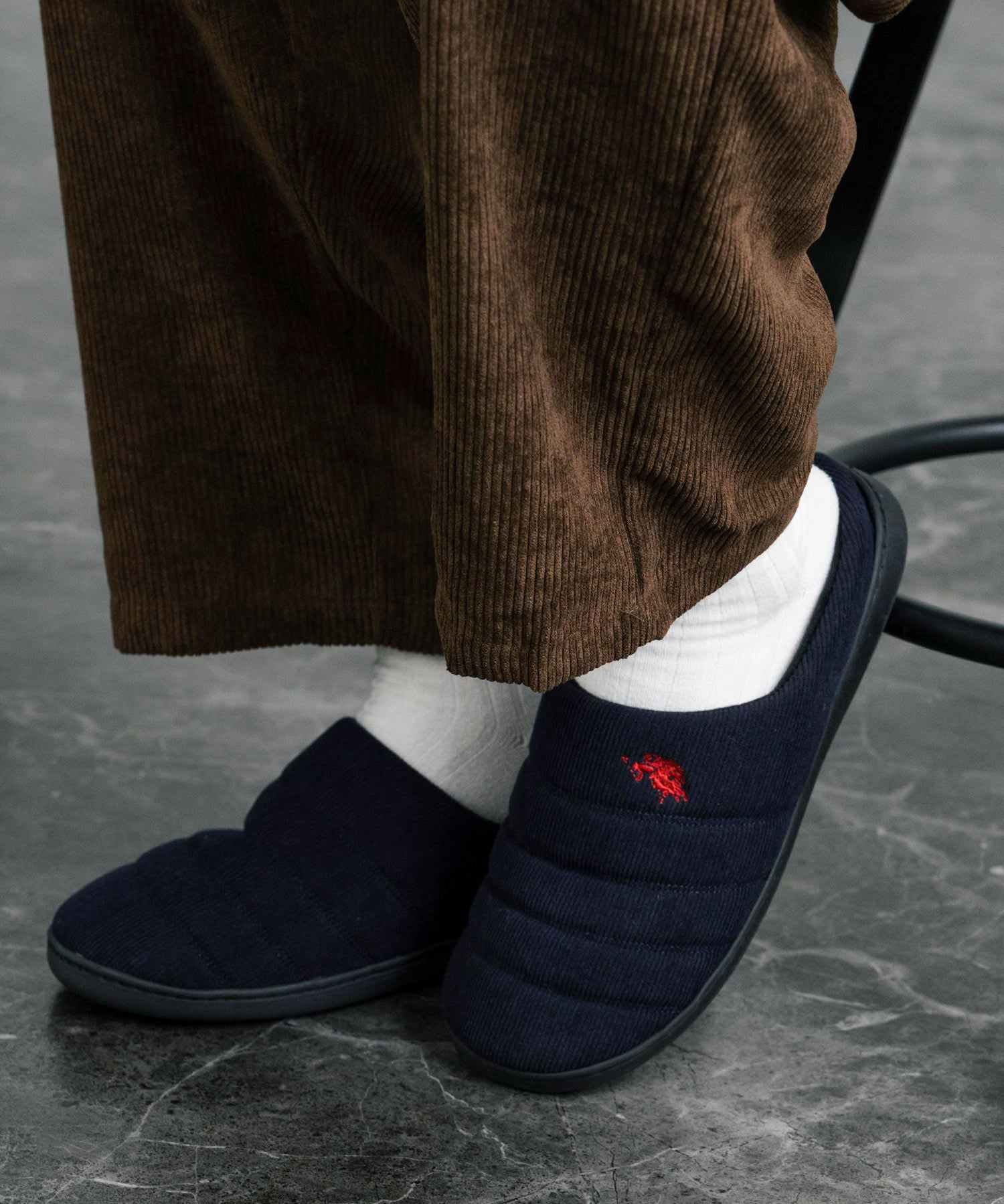 U.S. POLO ASSN. ユーエスポロアッスン ワンポイントロゴ無地/チェック/ストライプモックシューズ 14948