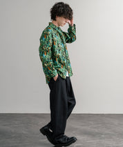 Upscape Audience 日本製/国産プリントブロードワンウォッシュレギュラーカラー長袖テーパードシャツ AUD6664 14960