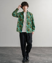 Upscape Audience 日本製/国産プリントブロードワンウォッシュレギュラーカラー長袖テーパードシャツ AUD6664 14960