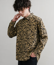 Upscape Audience 日本製/国産プリントブロードワンウォッシュレギュラーカラー長袖テーパードシャツ AUD6664 14960