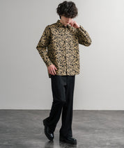 Upscape Audience 日本製/国産プリントブロードワンウォッシュレギュラーカラー長袖テーパードシャツ AUD6664 14960