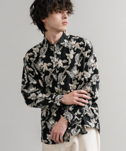 Upscape Audience 日本製/国産プリントブロードワンウォッシュレギュラーカラー長袖テーパードシャツ AUD6664 14960
