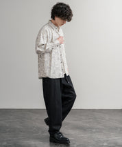 Upscape Audience 日本製/国産プリントブロードワンウォッシュレギュラーカラー長袖テーパードシャツ AUD6664 14960