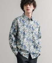 Upscape Audience 日本製/国産プリントブロードワンウォッシュレギュラーカラー長袖テーパードシャツ AUD6664 14960