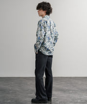 Upscape Audience 日本製/国産プリントブロードワンウォッシュレギュラーカラー長袖テーパードシャツ AUD6664 14960