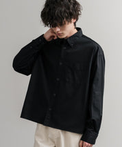 Upscape Audience 日本製/国産遠州7オンスチノクロスボタンダウンボクシークロップド長袖シャツ AUD6666 14961