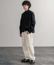 Upscape Audience 日本製/国産遠州7オンスチノクロスボタンダウンボクシークロップド長袖シャツ AUD6666 14961