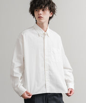Upscape Audience 日本製/国産遠州7オンスチノクロスボタンダウンボクシークロップド長袖シャツ AUD6666 14961