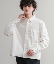 Upscape Audience 日本製/国産遠州7オンスチノクロスボタンダウンボクシークロップド長袖シャツ AUD6666 14961