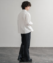 Upscape Audience 日本製/国産遠州7オンスチノクロスボタンダウンボクシークロップド長袖シャツ AUD6666 14961