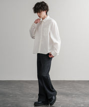 Upscape Audience 日本製/国産遠州7オンスチノクロスボタンダウンボクシークロップド長袖シャツ AUD6666 14961