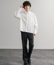Upscape Audience 日本製/国産遠州7オンスチノクロスボタンダウンボクシークロップド長袖シャツ AUD6666 14961