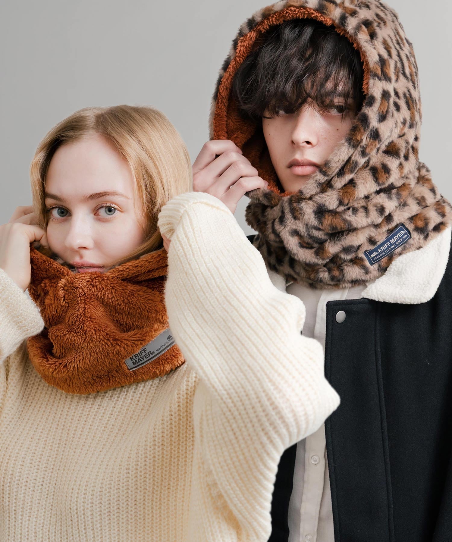 KRIFF MAYER クリフメイヤー ニンジャりん2WAYリバーシブルフード型ネックウォーマー ボアフードウォーマー J2527845 14965