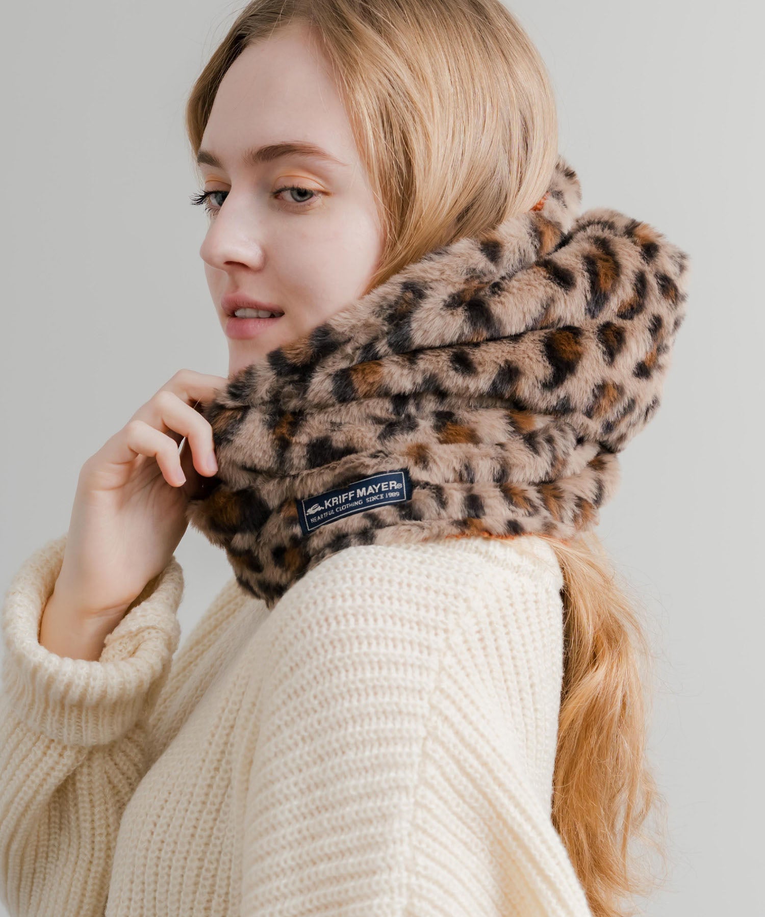 KRIFF MAYER クリフメイヤー ニンジャりん2WAYリバーシブルフード型ネックウォーマー ボアフードウォーマー J2527845 14965