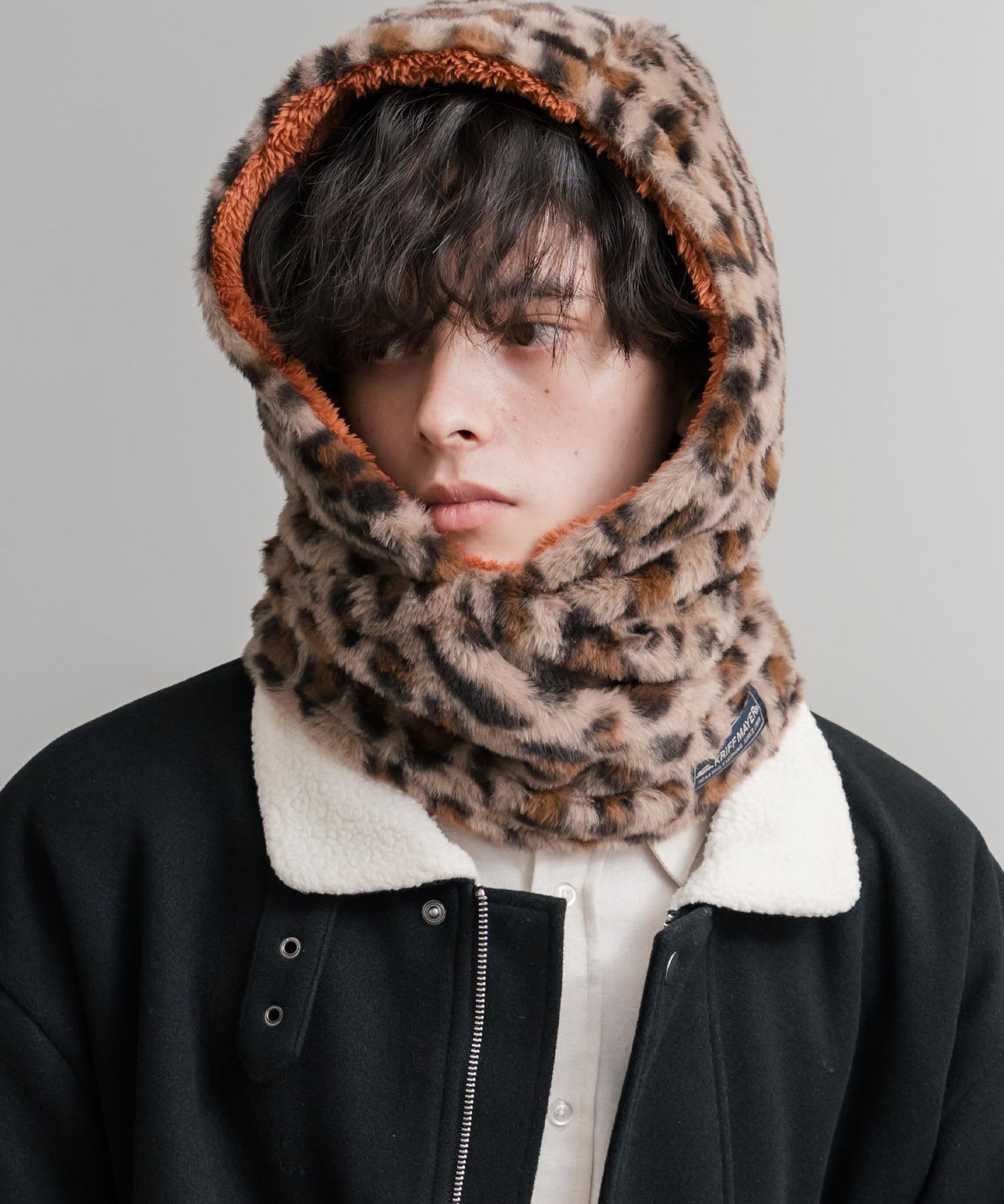 KRIFF MAYER クリフメイヤー ニンジャりん2WAYリバーシブルフード型ネックウォーマー ボアフードウォーマー J2527845 14965