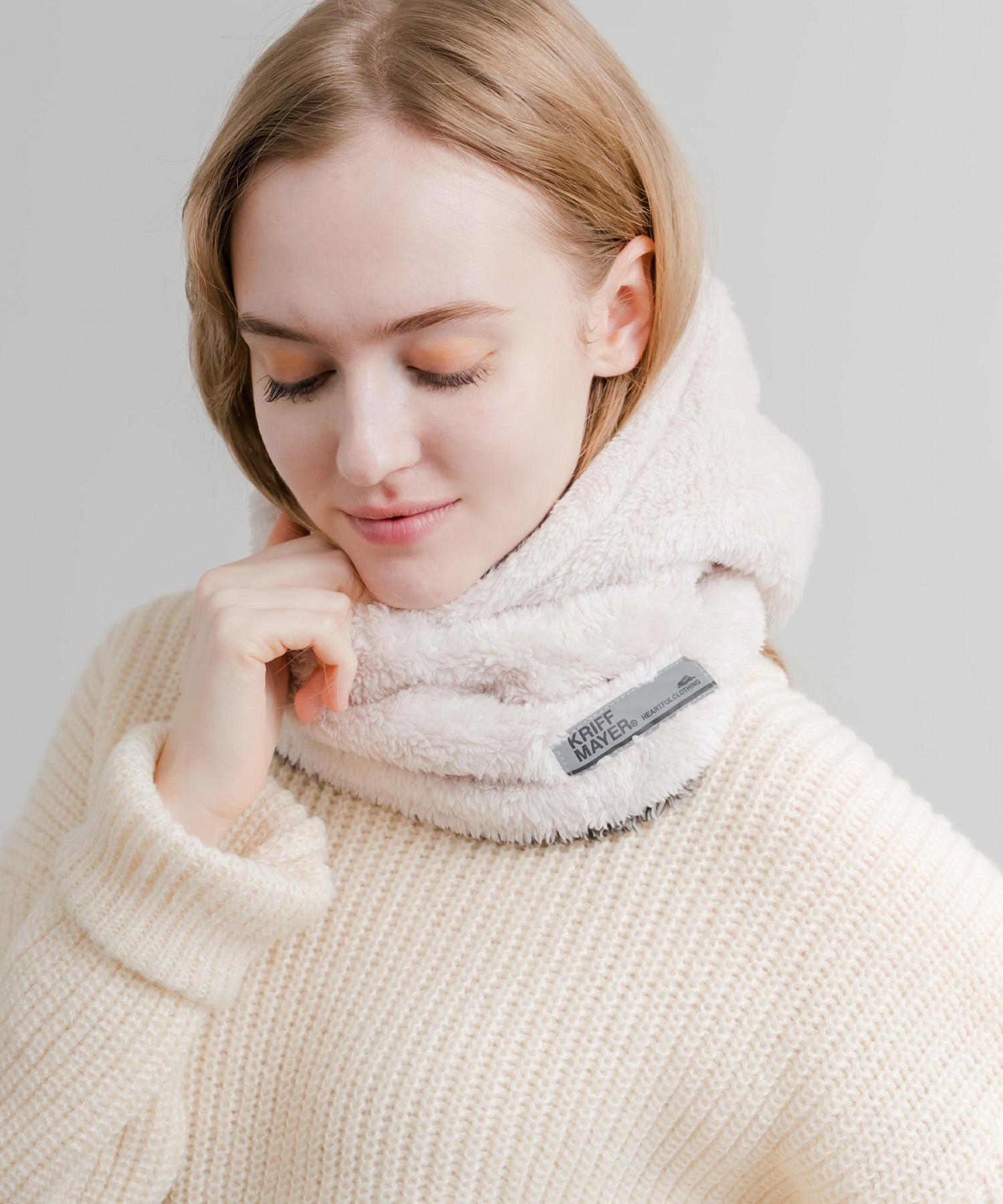 KRIFF MAYER クリフメイヤー ニンジャりん2WAYリバーシブルフード型ネックウォーマー ボアフードウォーマー J2527845 14965