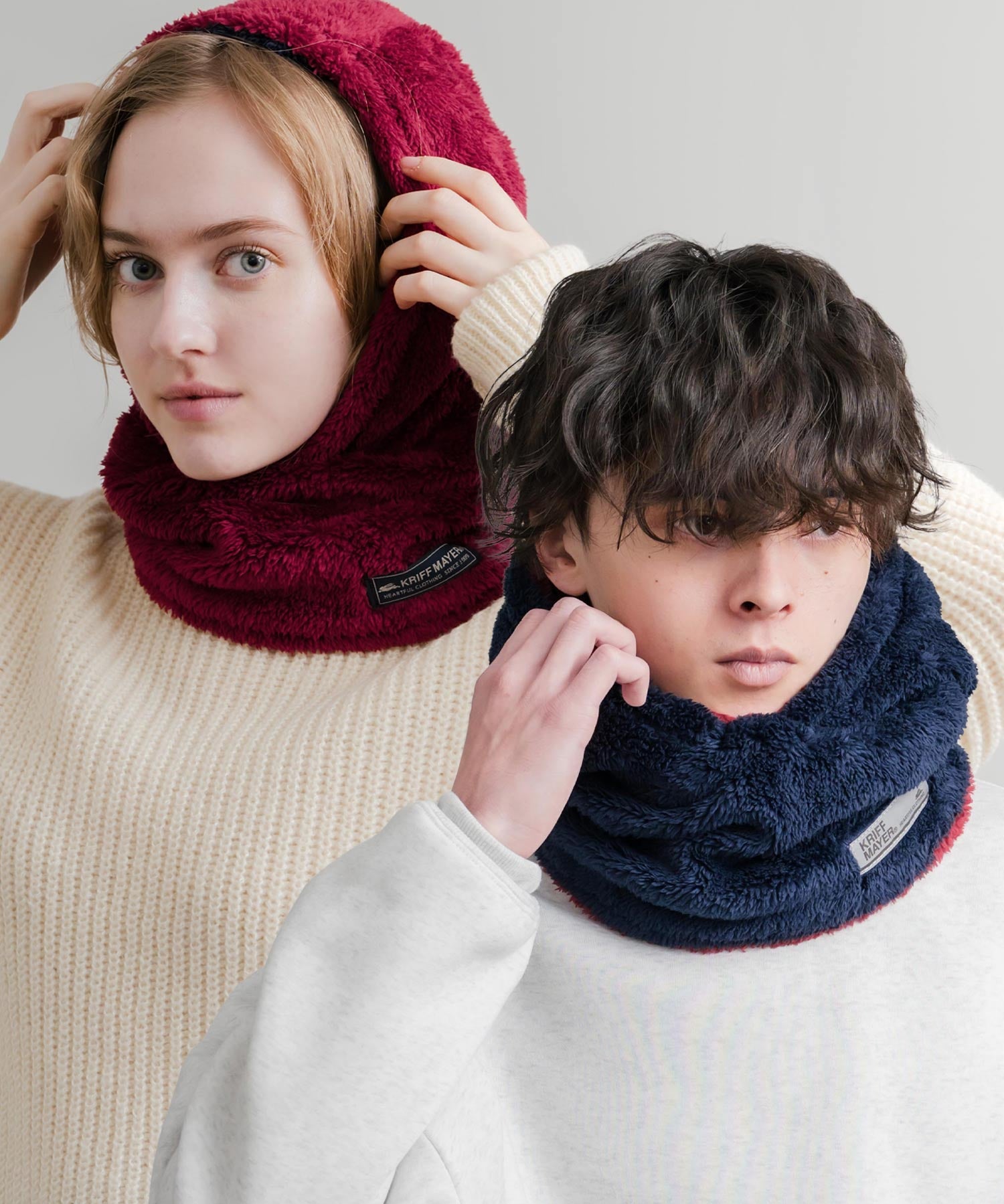 KRIFF MAYER クリフメイヤー ニンジャりん2WAYリバーシブルフード型ネックウォーマー ボアフードウォーマー J2527845 14965