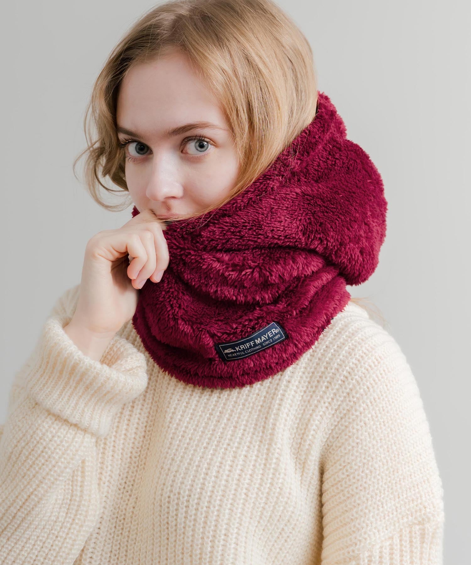 KRIFF MAYER クリフメイヤー ニンジャりん2WAYリバーシブルフード型ネックウォーマー ボアフードウォーマー J2527845 14965