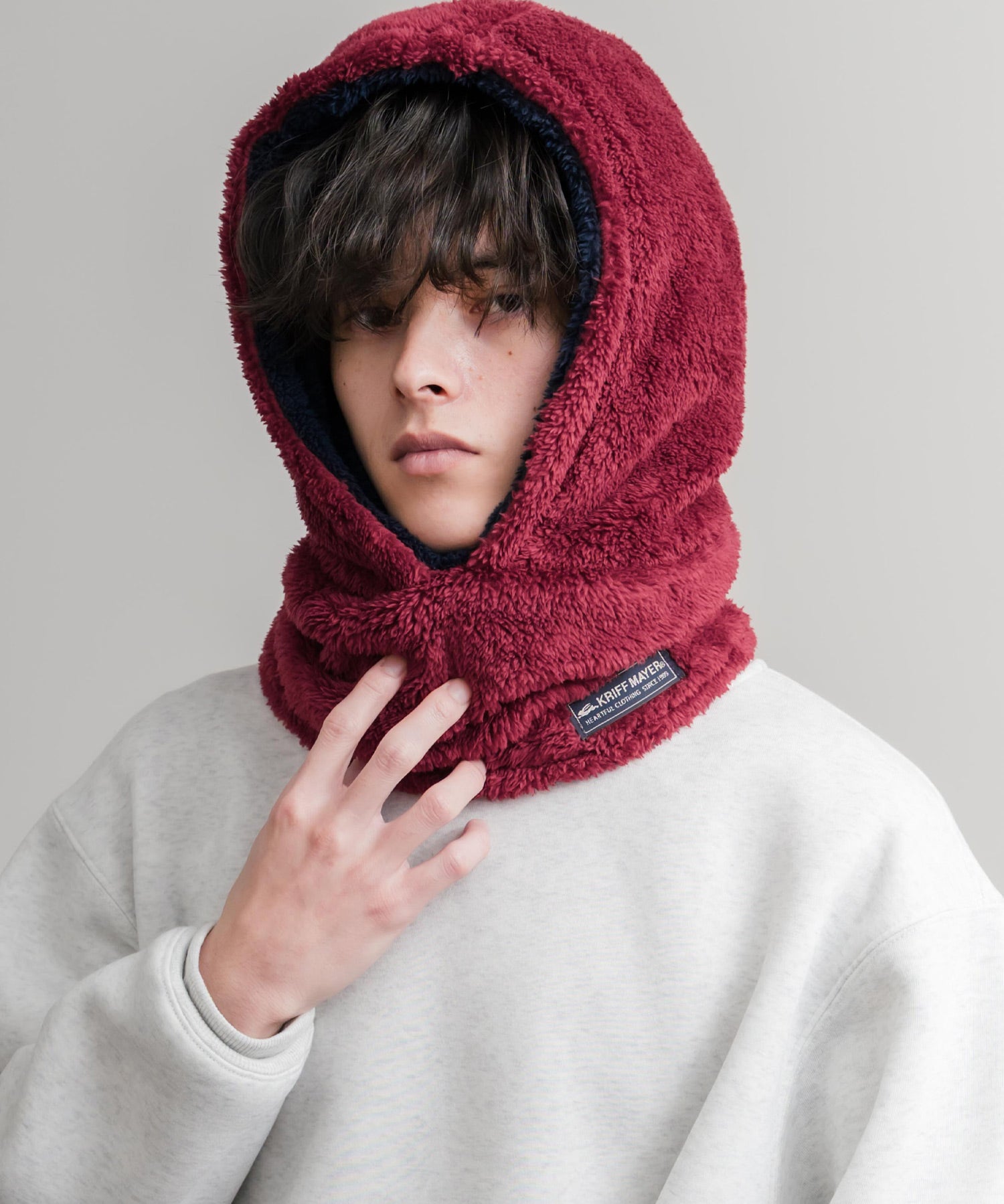 KRIFF MAYER クリフメイヤー ニンジャりん2WAYリバーシブルフード型ネックウォーマー ボアフードウォーマー J2527845 14965