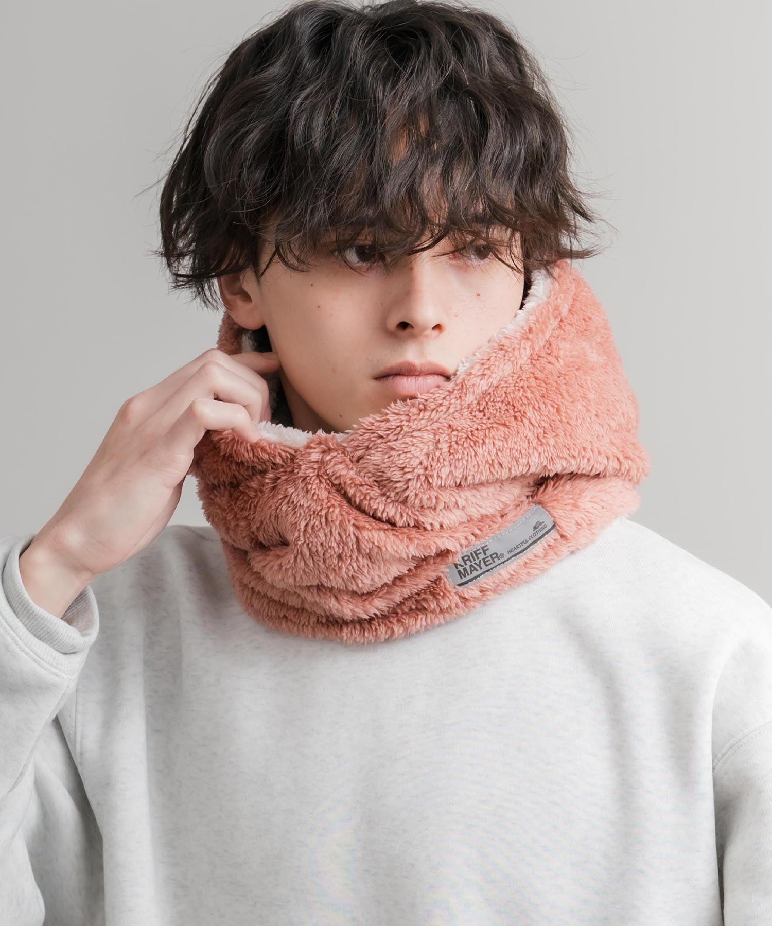 KRIFF MAYER クリフメイヤー ニンジャりん2WAYリバーシブルフード型ネックウォーマー ボアフードウォーマー J2527845 14965