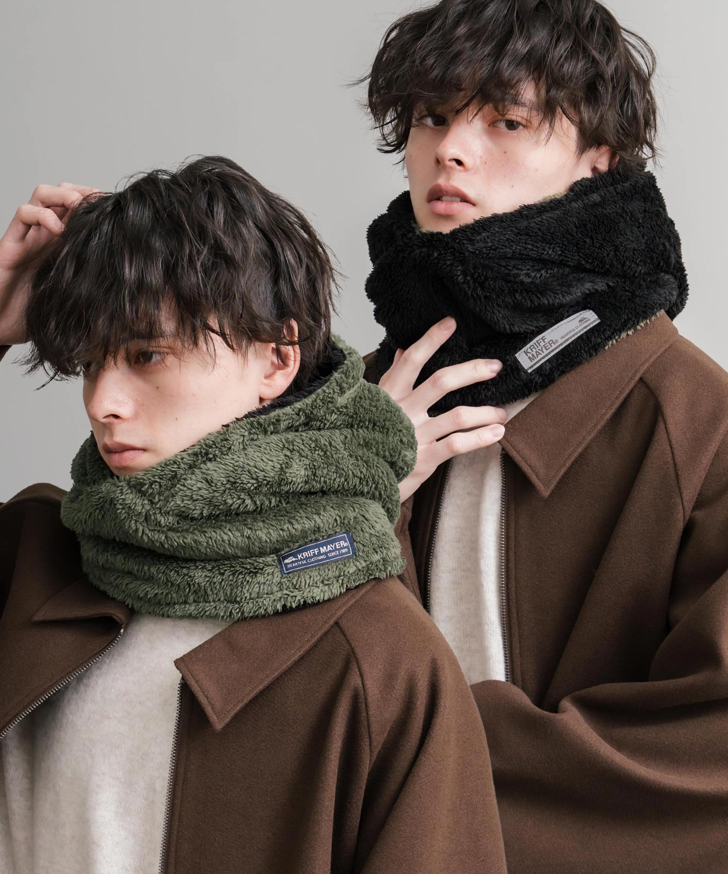 KRIFF MAYER クリフメイヤー ニンジャりん2WAYリバーシブルフード型ネックウォーマー ボアフードウォーマー J2527845 14965