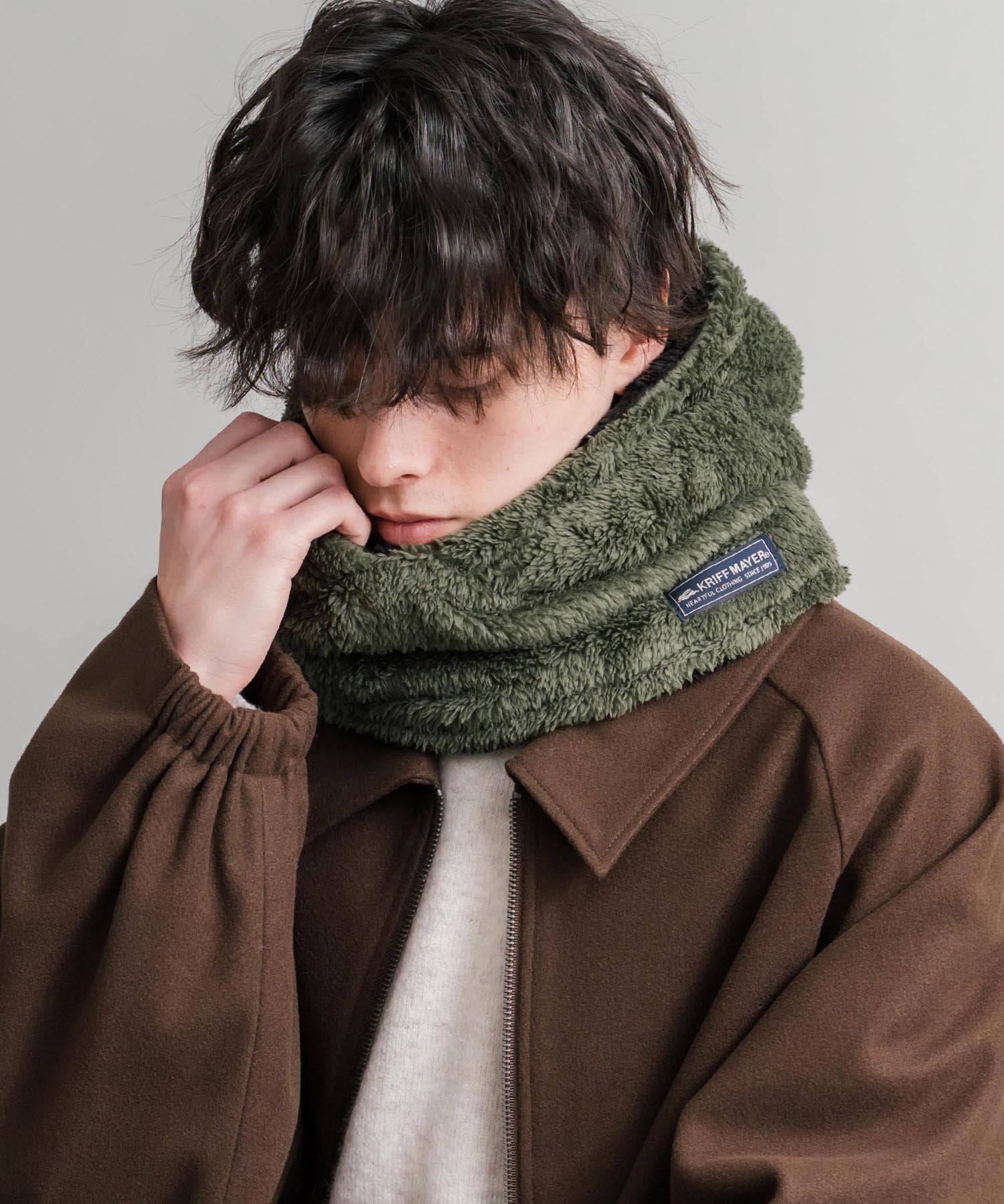 KRIFF MAYER クリフメイヤー ニンジャりん2WAYリバーシブルフード型ネックウォーマー ボアフードウォーマー J2527845 14965