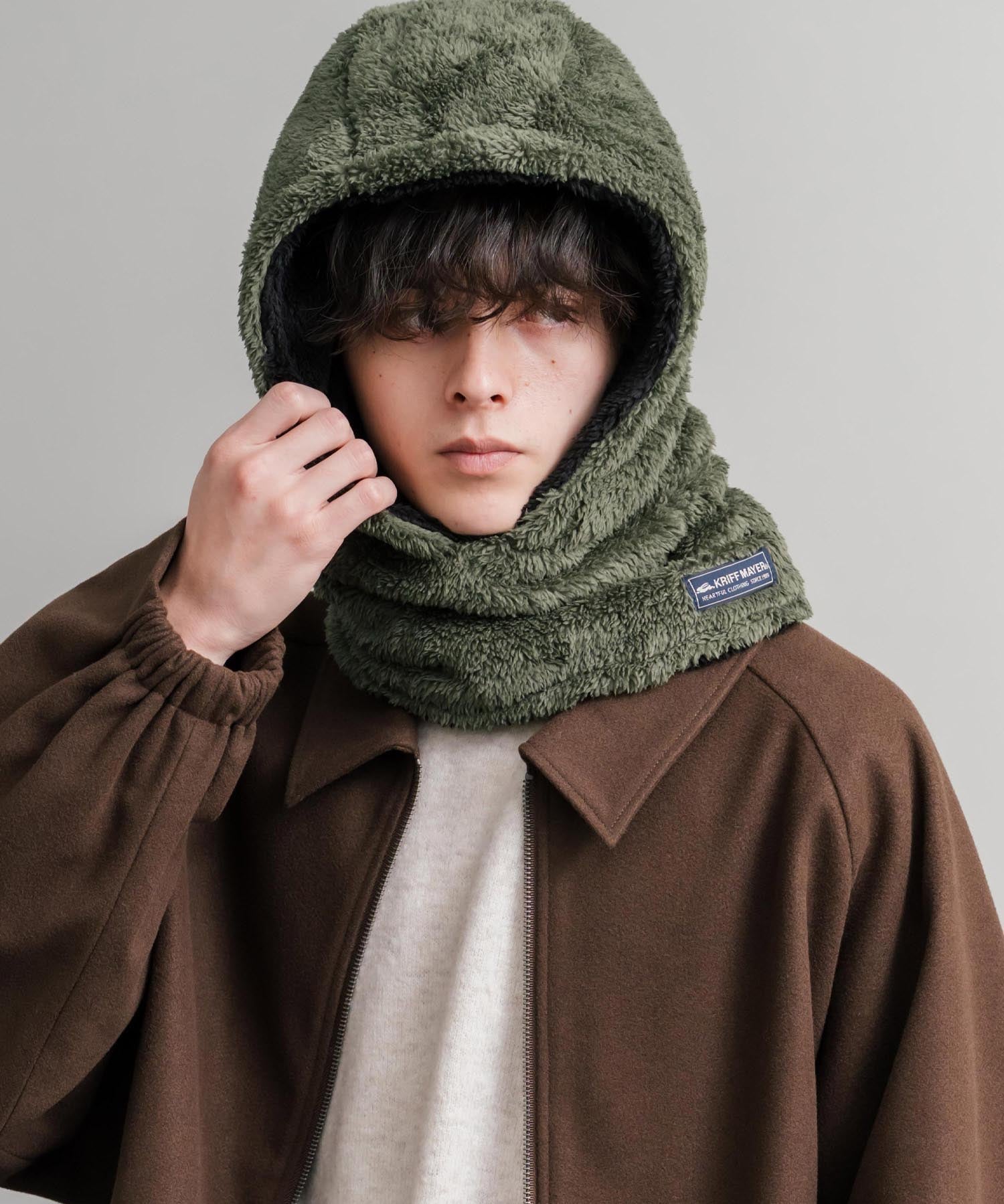 KRIFF MAYER クリフメイヤー ニンジャりん2WAYリバーシブルフード型ネックウォーマー ボアフードウォーマー J2527845 14965