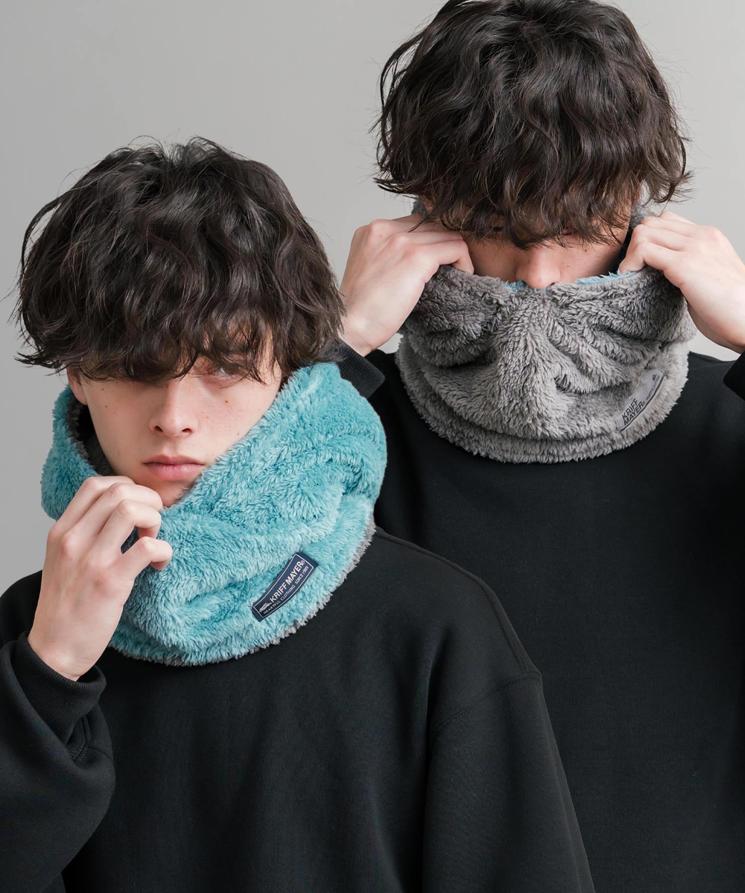 KRIFF MAYER クリフメイヤー ニンジャりん2WAYリバーシブルフード型ネックウォーマー ボアフードウォーマー J2527845 14965